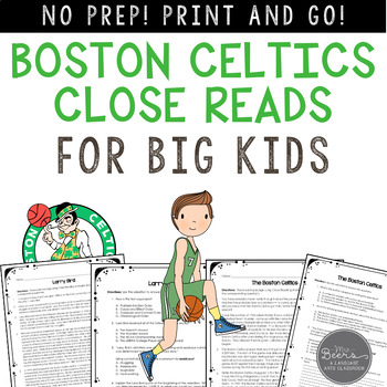 Preview of Boston Celtics and Larry Bird Close Reading FREEBIE