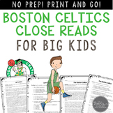 Boston Celtics and Larry Bird Close Reading FREEBIE
