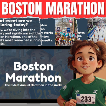 Preview of Boston Marathon 2024 Google Slides: Engaging Classroom Educational Resource