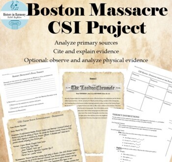 Preview of Boston Massacre CSI Project