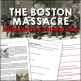 Boston Massacre Colonial America Reading Worksheets and An