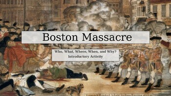 Preview of Boston Massacre. Introductory and Close Read Activity