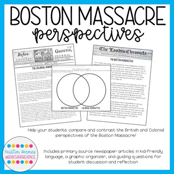 Preview of Boston Massacre Perspectives: Compare the British and Colonial Points of View!