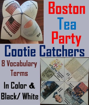 Preview of Boston Tea Party Activity: Revolutionary War Unit (Cootie Catcher Review Game)