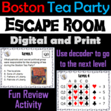 Boston Tea Party Activity Escape Room: Causes of the Ameri