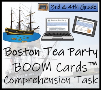 Preview of Boston Tea Party BOOM Cards™ Comprehension Activity | 3rd Grade & 4th Grade