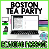 Boston Tea Party DIGITAL Reading Passage and Questions - S