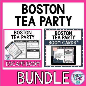 Preview of Boston Tea Party Escape Room and Boom Cards™ BUNDLE - Revolutionary War