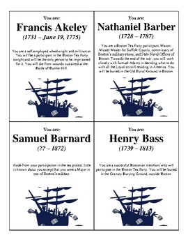 Preview of Boston Tea Party Participant Identity Cards
