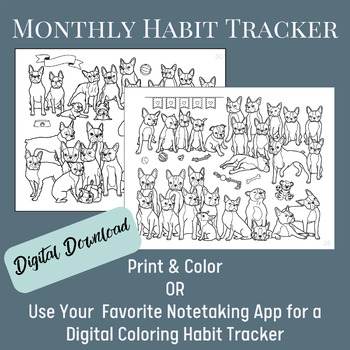 Preview of Boston Terrier Habit Tracker Coloring Pages, Exercise Tracker, Printable