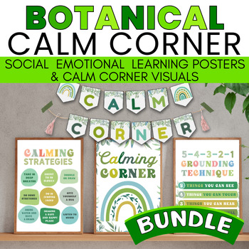 Preview of Calm Corner Posters Printables Calming Decor Sign Strategies Counseling Office
