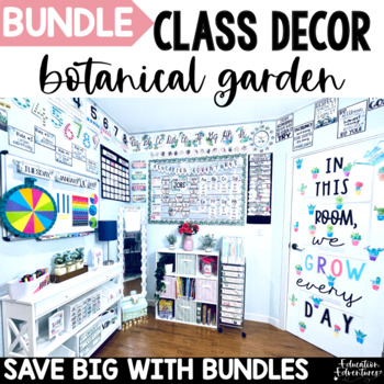 Preview of Botanical Classroom Decor Bundle | Plant Theme | Cactus Farmhouse