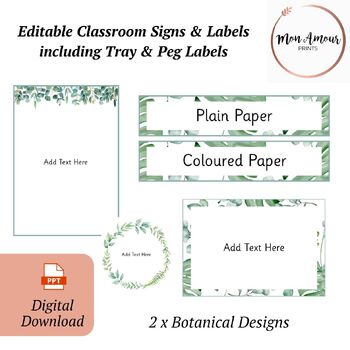 Preview of Botanical Classroom Labels | Classroom Display | Classroom Signs | Tray & Peg