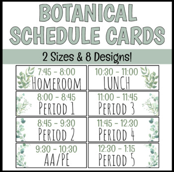 Preview of Botanical/Eucalyptus Schedule Cards