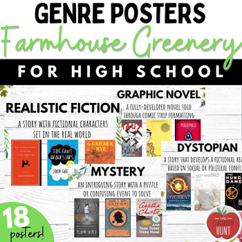 Preview of Farmhouse Genre Posters for High School and Upper Grades - Botanicals