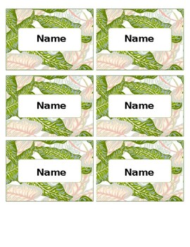 Preview of Botanical  Themed Editable Name Tags Locker Labels Book Bin Cubby for Classroom