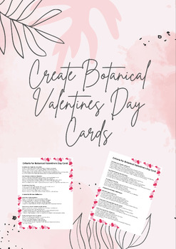 Preview of Botanical Valentine's Day Card Assignment - Creative and Meaningful Activity!