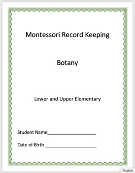 Preview of Botany - Montessori Record Keeping
