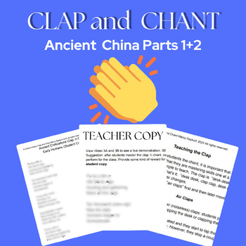 Preview of Both Ancient China Clap and Chants (Parts 1 and 2) Fun, History Activity