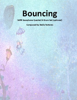 Preview of Bouncing (Patterns) for Saxophone Quartet (optional drum set) - Score & Parts