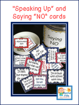 Preview of Boundary Setting: Saying NO Politely Scripted Cards for Self Esteem Groups; BLUE