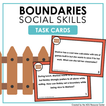 Preview of Boundaries | Social Skills Activities | Scenario Task Cards