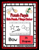 Bow - 26 Shapes - Hole Punch Cards / Bingo Dauber Pages *ag