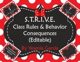 Bow Themed S.T.R.I.V.E. Class Rules & Behavior Consequence