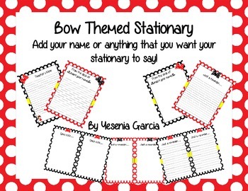 Preview of Bow Themed Stationary (Editable)