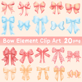 Bow element clip art (Hand-drawn painting)