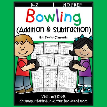 Preview of Bowling Addition and Subtraction | Worksheets | Cut and Paste