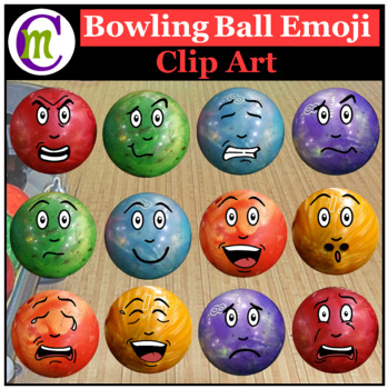 Preview of Bowling Ball Emoji Clipart | Sports Game Emotions Clip Art