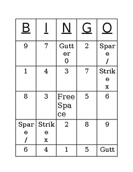 Preview of Bowling Bingo