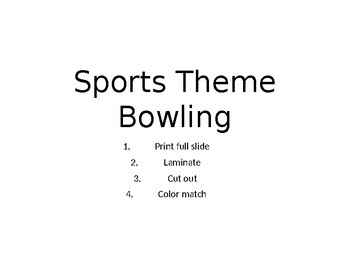 Preview of Bowling Color Match