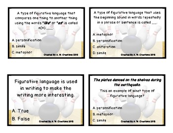 Preview of Bowling Game - Bowling for Figurative Language