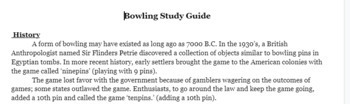 Preview of Bowling Study/Guide Rules