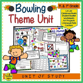 Preview of Bowling Themed Unit:  Literacy & Math Centers & Activities