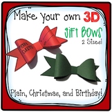 Bows, 3D craft bows, Christmas bows, gift tags, Birthday g