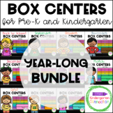 Box Centers - Kindergarten Math and Literacy Centers Year-