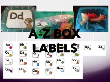Preview of Box Labels A-Z for Manipulatives