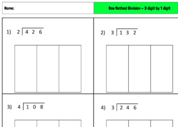 long division worksheets 3 digit by 1 digit