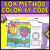 2 Digit by 1 Digit Division Box Method Long Division Color