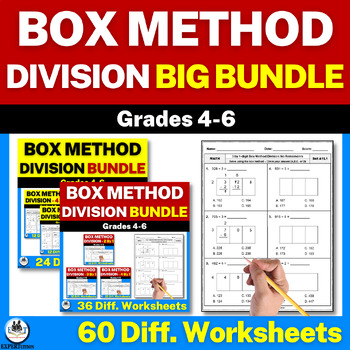Preview of Box Method Division Worksheets Big Bundle | Box Method Long Division