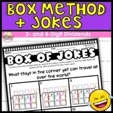 Box Method Long Division Worksheets with Jokes - 3 digit b
