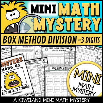 Preview of Box Method Long Division with No Remainders Mini Math Mystery Detective