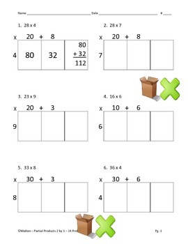 box multiplication problems method
