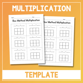 Preview of Box Method Multiplication - Blank Template - Multiplying 2 and 3 Digit Numbers