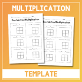 Box Method Multiplication - Blank Template - Multiplying D