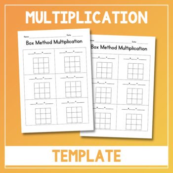 Preview of Box Method Multiplication - Blank Template - Multiplying Triple Digit Numbers