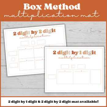 Preview of Box Method Multiplication Mats for Math